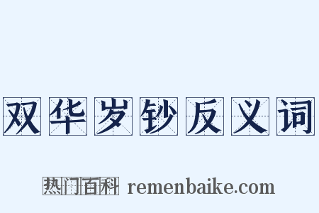 双华岁钞反义词是什么意思的图片